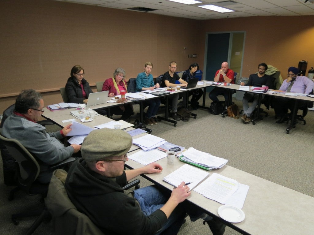 BT members and staff at the bargaining table