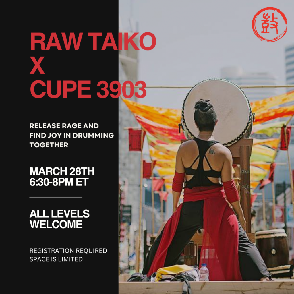 Cancelled: RAW TAIKO X CUPE 3903 - RELEASE RAGE AND FIND JOY IN DRUMMING TOGETHER