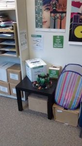 picture showing recycling boxes at CUPE 3903